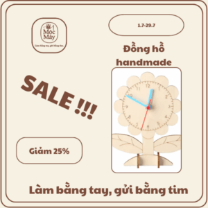 Đồng hồ gỗ bông hoa - DH05