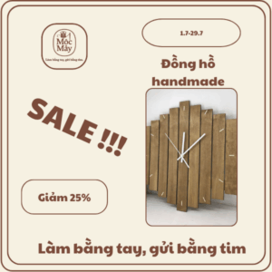 Đồng hồ gỗ đơn giản - DH02