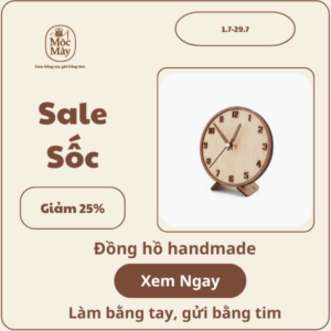 Đồng hồ gỗ đơn giản - DH01