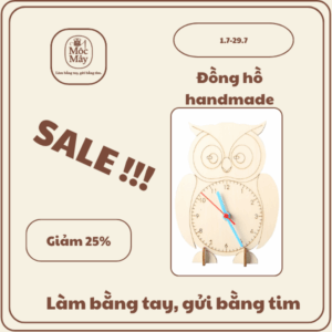 Đồng hồ gỗ cú mèo - DH03
