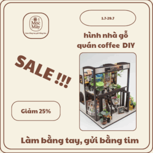 nhà gỗ quán coffee DIY