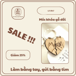 Móc khóa gỗ đôi - F4