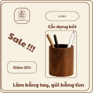 Cốc đựng bút gỗ mun đen