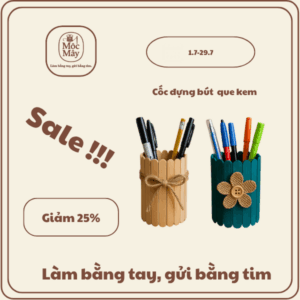 Cốc đựng bút bằng chất liệu que kem tái chế