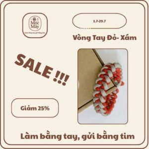 Vòng tay đỏ xám - T001