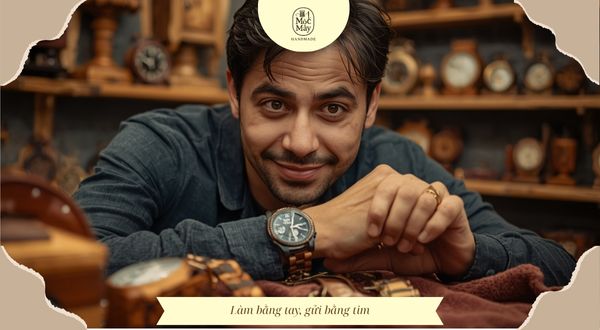 Khách hàng kiểm tra đồng hồ Handmade kỹ lưỡng