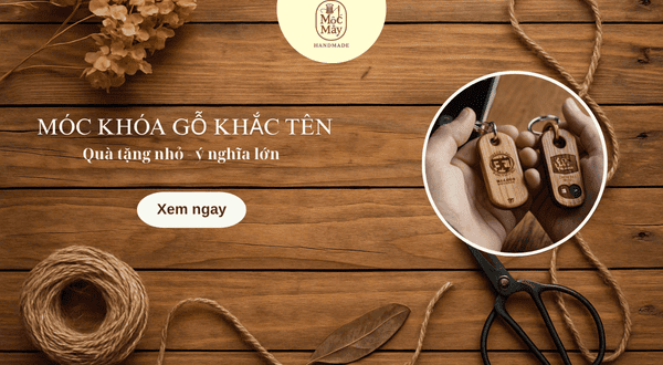 Móc khoá gỗ khắc tên theo yêu cầu – Quà tặng cá nhân ý nghĩa